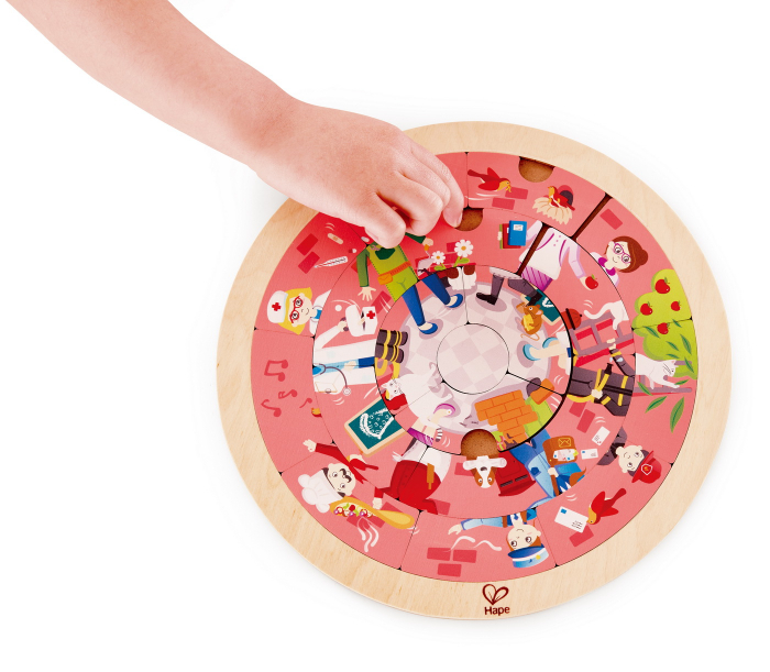 Hape Puzzle Rotund cu 2 Fețe  [3]