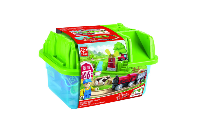 Hape Set Trenulet Rustic cu Cutie de Depozitare