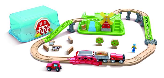 Hape Set Trenuleț Rustic cu Cutie de Depozitare  [2]