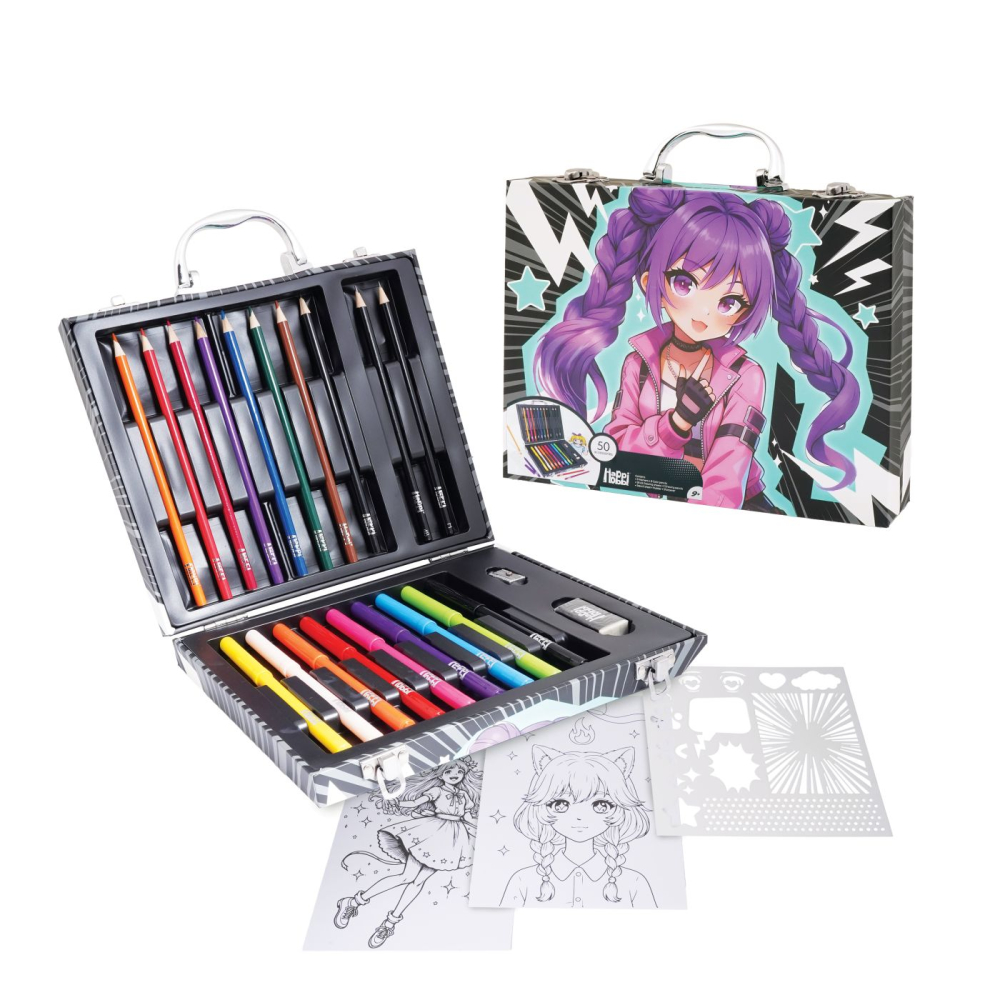 HAPPI HOBBI ART CASE SET DE DESEN DELUXE CU 50 DE ACCESORII MANGA [5]