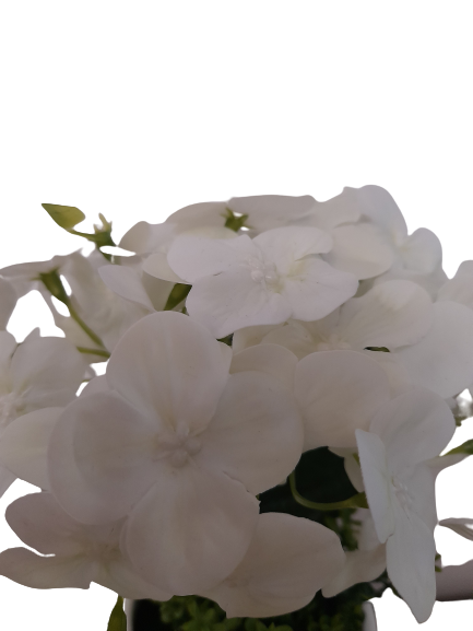 Hortensie alba artificiala decorativa in ghiveci ceramic [2]