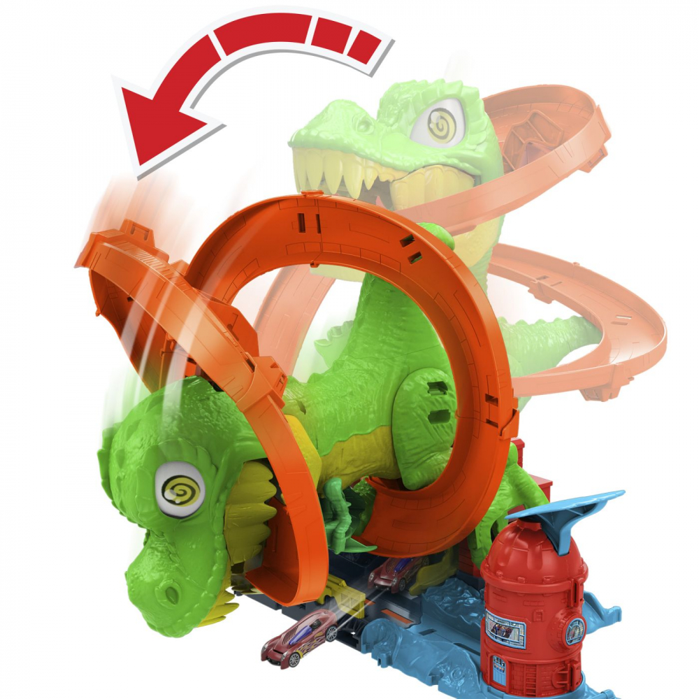 HOT WHEELS CITY SET STATIA DE POMPIERI SI BATALIA CU TREX [8]