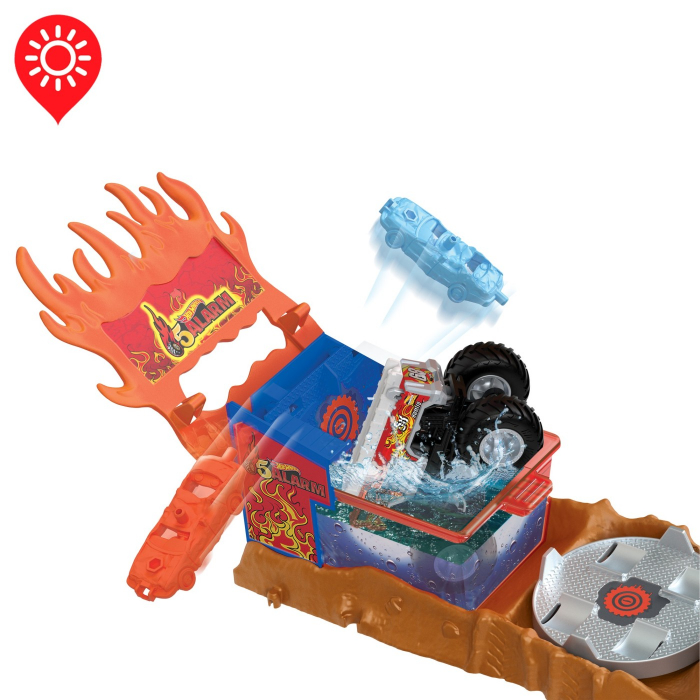 Hot Wheels - Monster Truck Arena Smashers Color Shifters Salvarea lui 5Alarm [4]