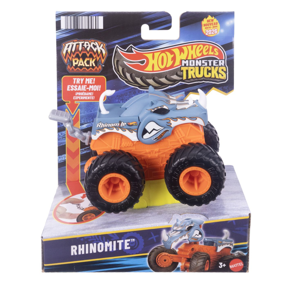 HOT WHEELS MONSTER TRUCK ATTACK PACK CAMION RHINOMITE SCARA 1 LA 64