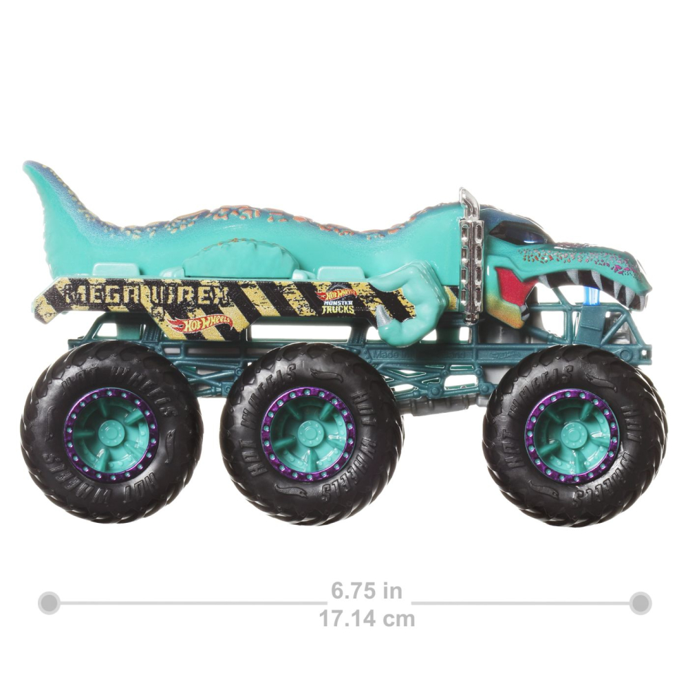 HOT WHEELS MONSTER TRUCK BIG RIGS MASINUTA METALICA CU 6 ROTI MEGA-WREX TURCOAZ SCARA 1 LA 64 [3]