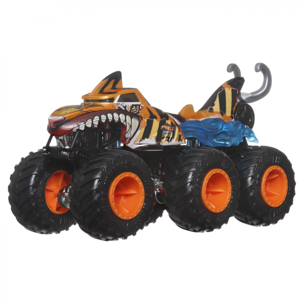 HOT WHEELS MONSTER TRUCK BIG RIGS MASINUTA METALICA CU 6 ROTI TIGER SHARK SCARA 1:64 [2]
