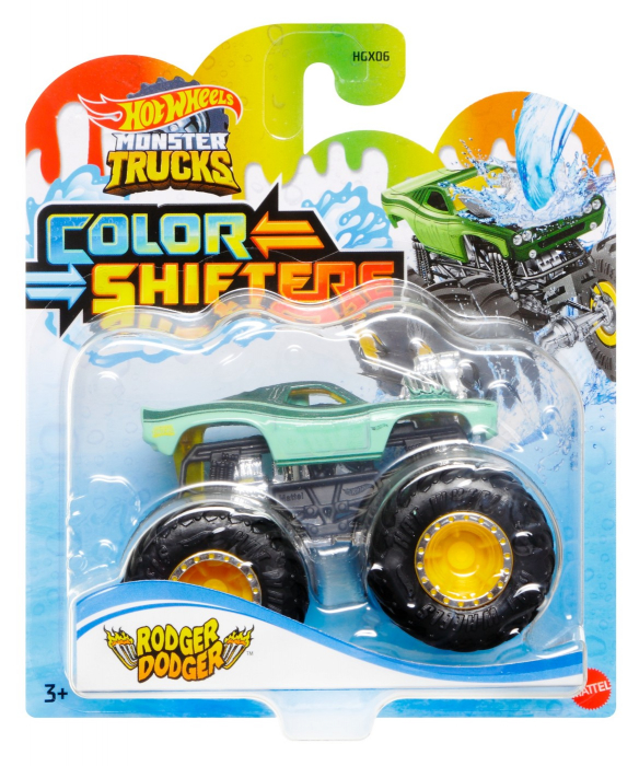 Hot wheels monster truck camion rodger dodger cu culori schimbatoare scara 1:64 [1]
