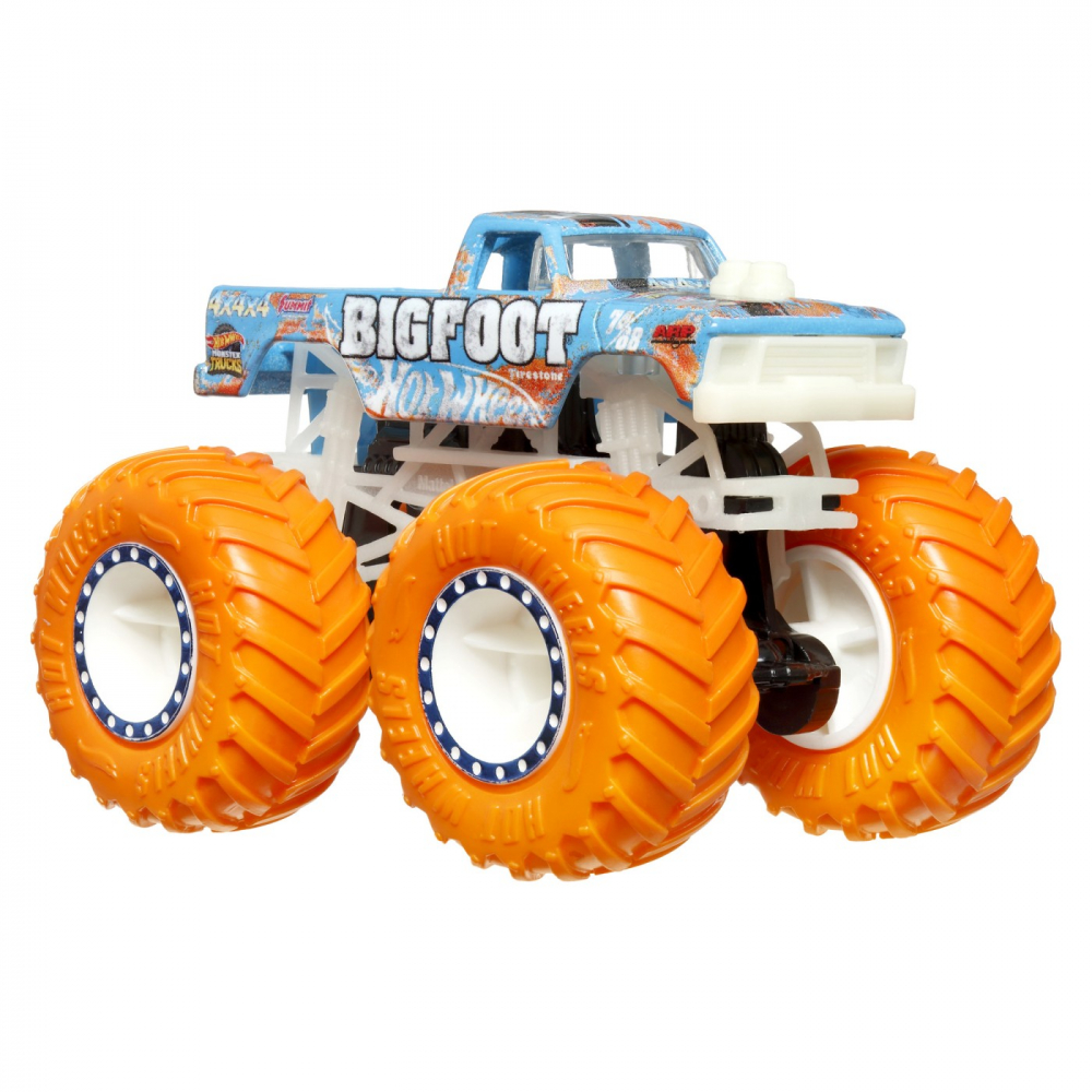 Hot Wheels Monster Truck Glow In The Dark Masinuta Bigfoot Scara 1:64 [2]