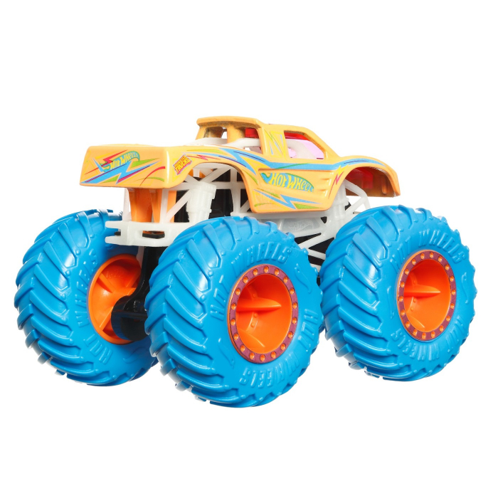 Hot wheels monster truck glow in the dark masinuta podium crasher scara 1:64 [3]
