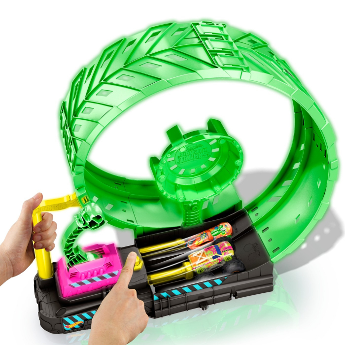 Hot Wheels Monster Truck Pista Cascadorilor în Buclă Fosforescentă [6]