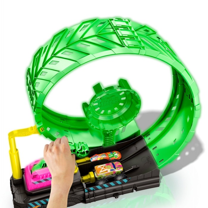 Hot Wheels Monster Truck Pista Cascadorilor în Buclă Fosforescentă [5]