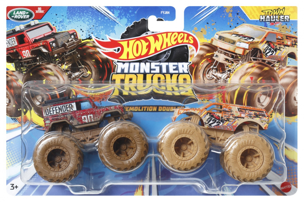 Hot Wheels Monster Truck Set 2 Masini Scara 1 La 64 Land Rover Si Town Hauler