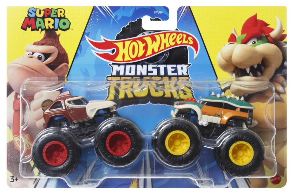 Hot Wheels Monster Truck Set 2 Masini Scara 1 La 64 Super Mario