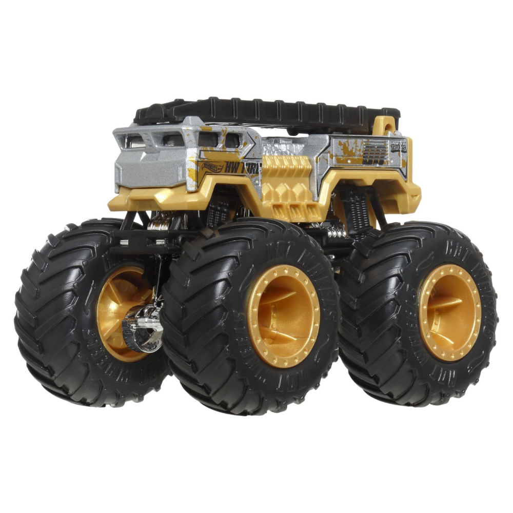 HOT WHEELS MONSTER TRUCK SI MASINUTA METALICA 5 ALARM AURIU [7]