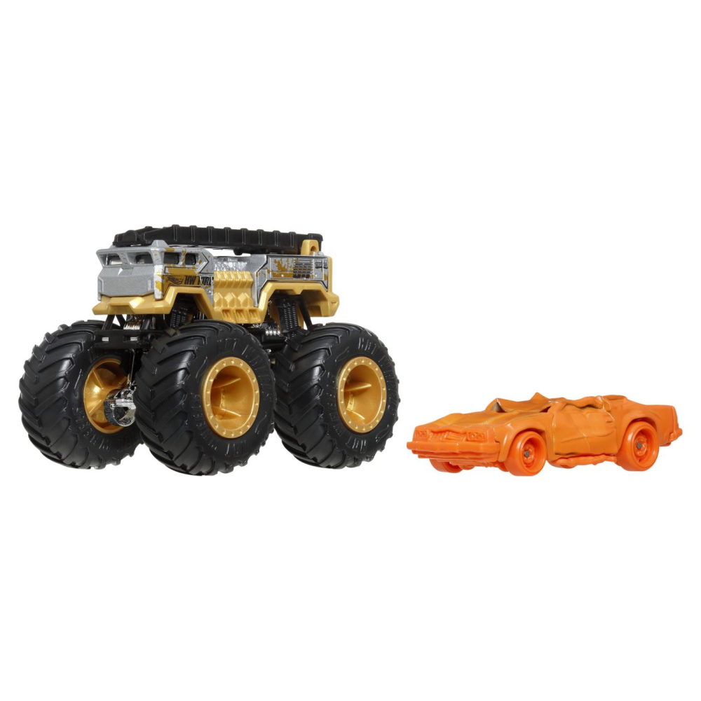 HOT WHEELS MONSTER TRUCK SI MASINUTA METALICA 5 ALARM AURIU [3]