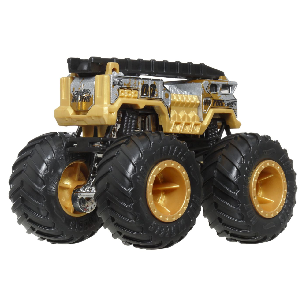 HOT WHEELS MONSTER TRUCK SI MASINUTA METALICA 5 ALARM AURIU [4]