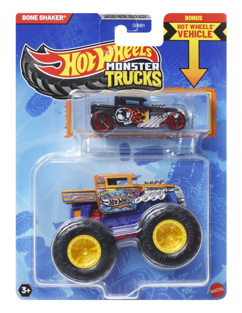 HOT WHEELS MONSTER TRUCK SI MASINUTA METALICA BONE SHAKER