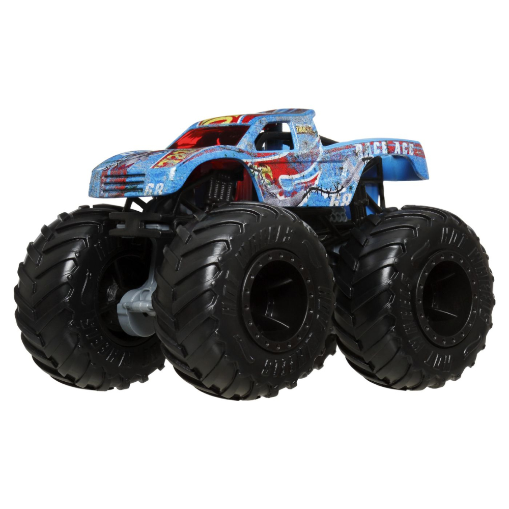HOT WHEELS MONSTER TRUCK SI MASINUTA METALICA RACE ACE ALBASTRU [7]