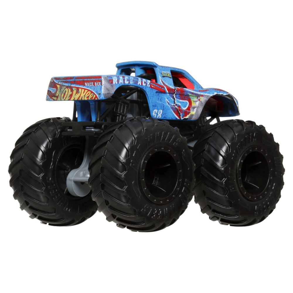 HOT WHEELS MONSTER TRUCK SI MASINUTA METALICA RACE ACE ALBASTRU [4]