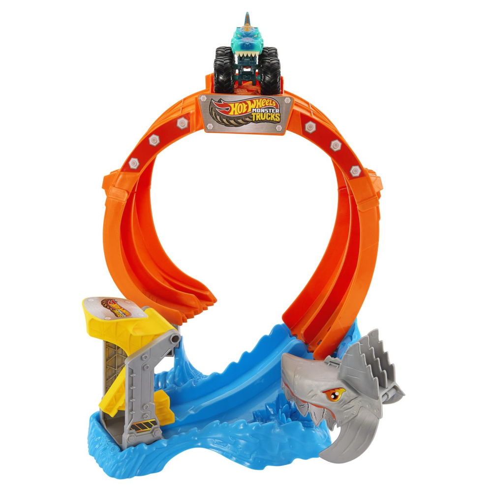 HOT WHEELS MONSTER TRUCKS PISTA SPIRALA IZBIREA RECHINULUI CU 1 MASINUTA MEGA WREX INCLUSA [9]