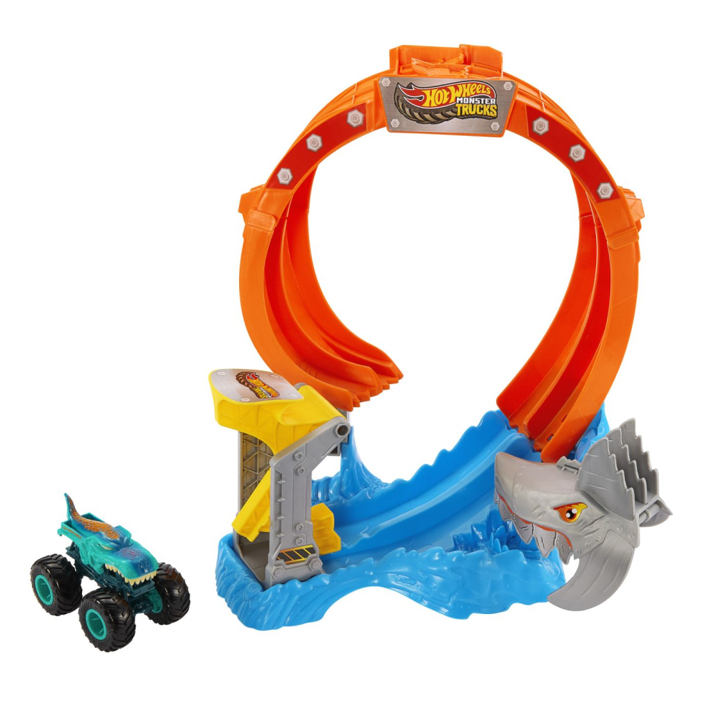 HOT WHEELS MONSTER TRUCKS PISTA SPIRALA IZBIREA RECHINULUI CU 1 MASINUTA MEGA WREX INCLUSA [2]