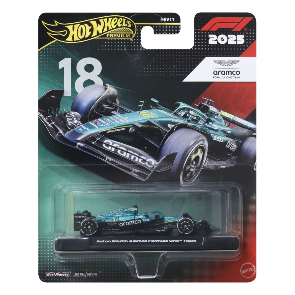 HOT WHEELS PREMIUM REAL RIDERS FORMULA 1 2024 MASINUTA METALICA ASTON MARTIN ARAMCO FORMULA ONE TEAM SCARA 1 LA 64