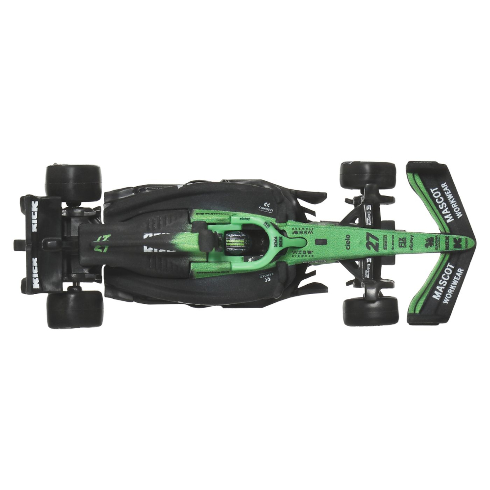 HOT WHEELS PREMIUM REAL RIDERS FORMULA 1 2024 MASINUTA METALICA KICK SAUBER F1 TEAM NUMARUL 27 SCARA 1 LA 64 [6]