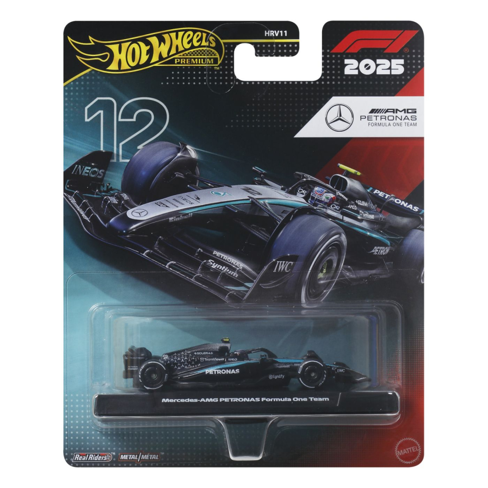 HOT WHEELS PREMIUM REAL RIDERS FORMULA 1 2024 MASINUTA METALICA MERCEDES AMG PETRONAS FORMULA ONE TEAM SCARA 1 LA 64