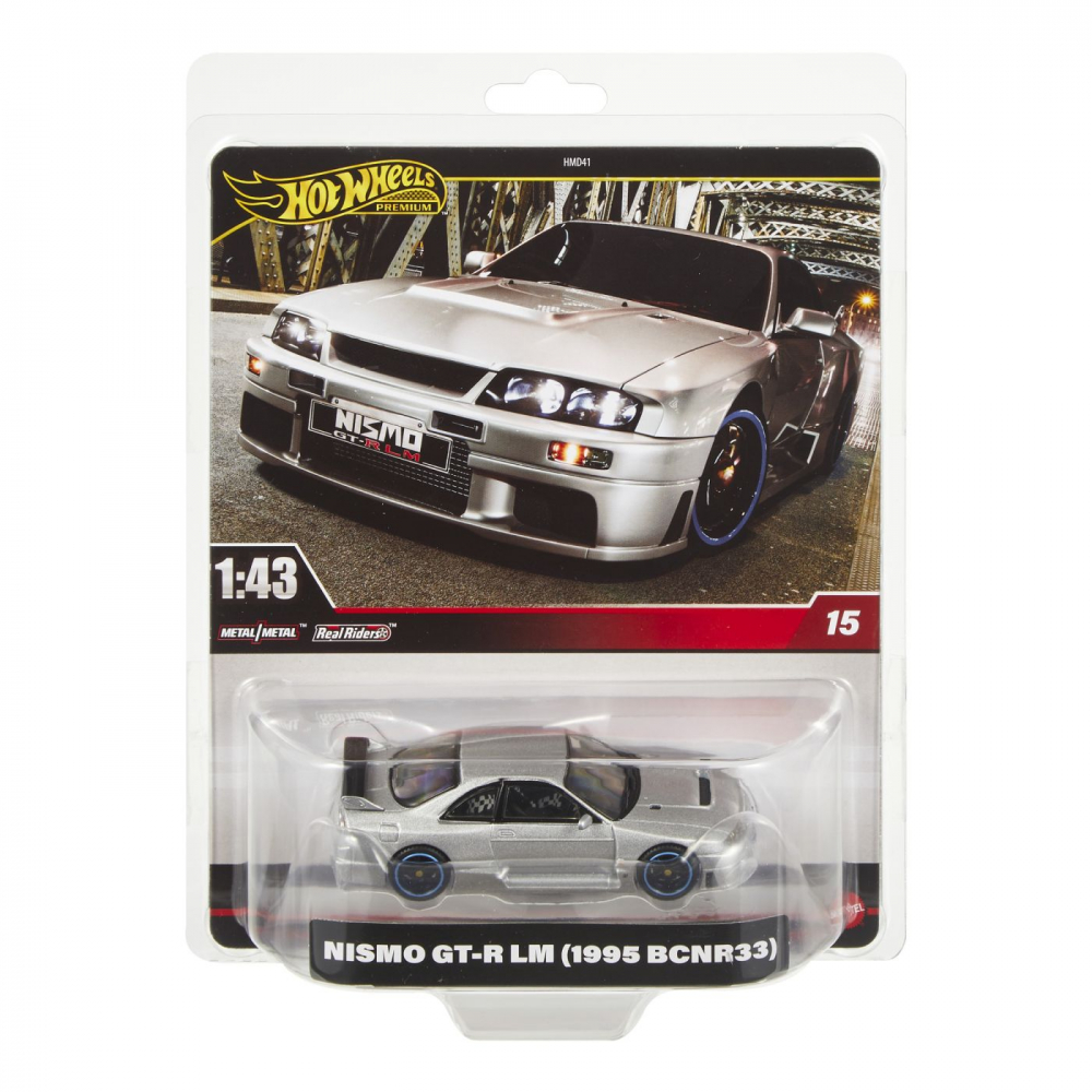 HOT WHEELS PREMIUM REAL RIDERS MASINUTA METALICA NISMO GT-R LM 1995 BCNR33 SCARA 1:43