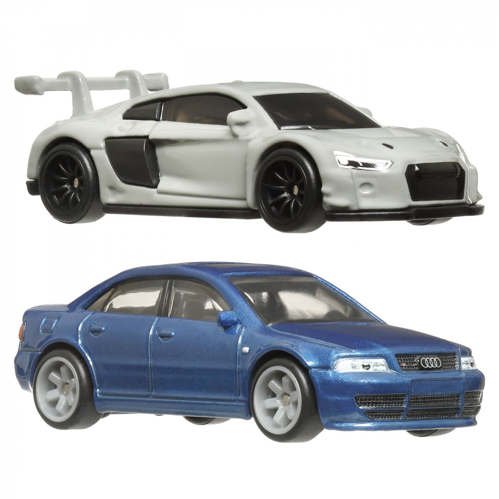 HOT WHEELS PREMIUM SET 2 MASINUTE METALICE AUDI S4 QUATTRO SI AUDI R8 LMS SCARA 1:64 [2]