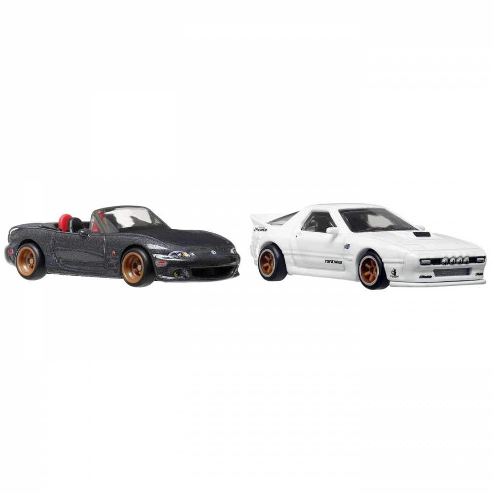 Hot Wheels Premium Set 2 Masinute Metalice Mazdaspeed Miata Si Mazda Rx7 Fc Pandem Scara 1:64 [5]