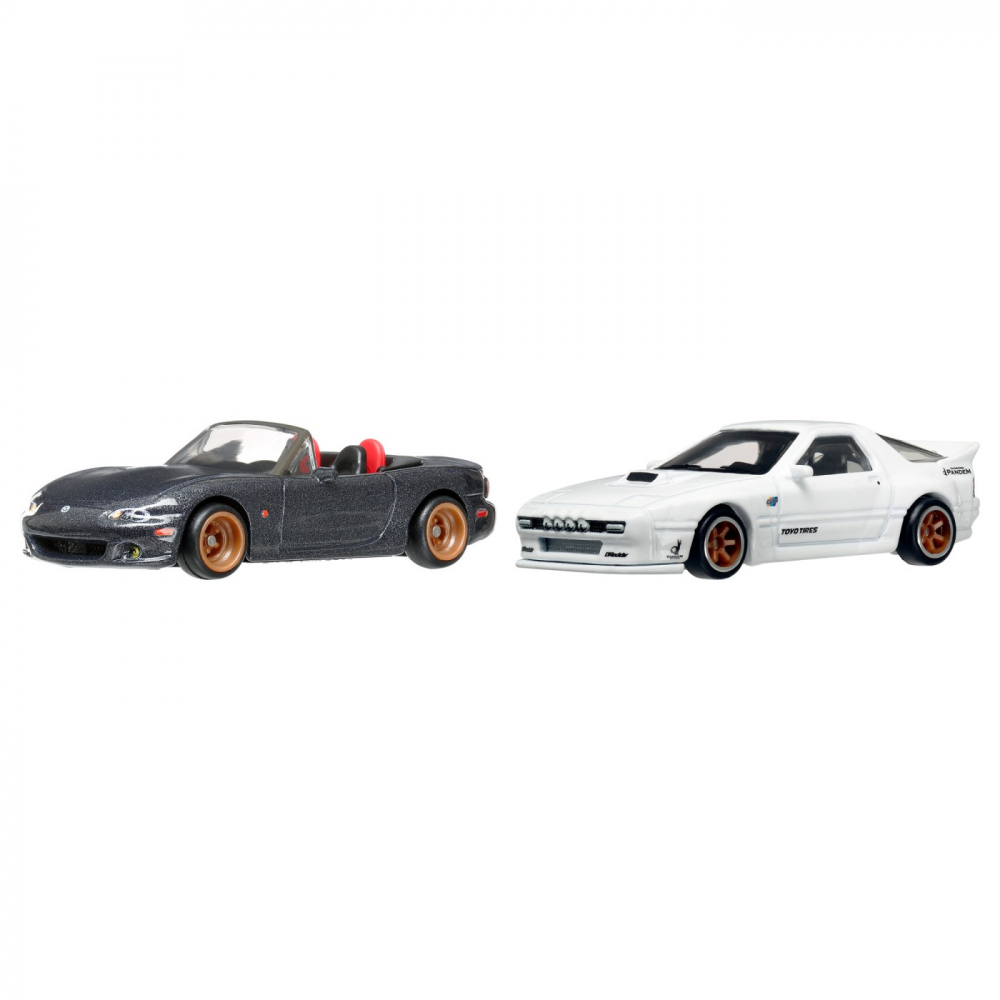 Hot Wheels Premium Set 2 Masinute Metalice Mazdaspeed Miata Si Mazda Rx7 Fc Pandem Scara 1:64 [2]