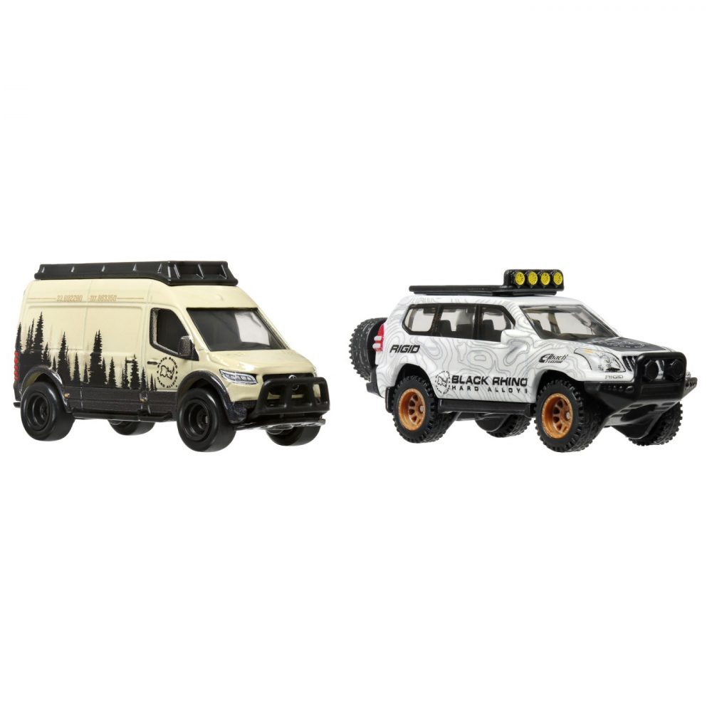 Hot Wheels Premium Set 2 Masinute Metalice Toyota Land Cruiser Prado Si Mercedes Benz Sprinter Tourer Scara 1:64 [2]
