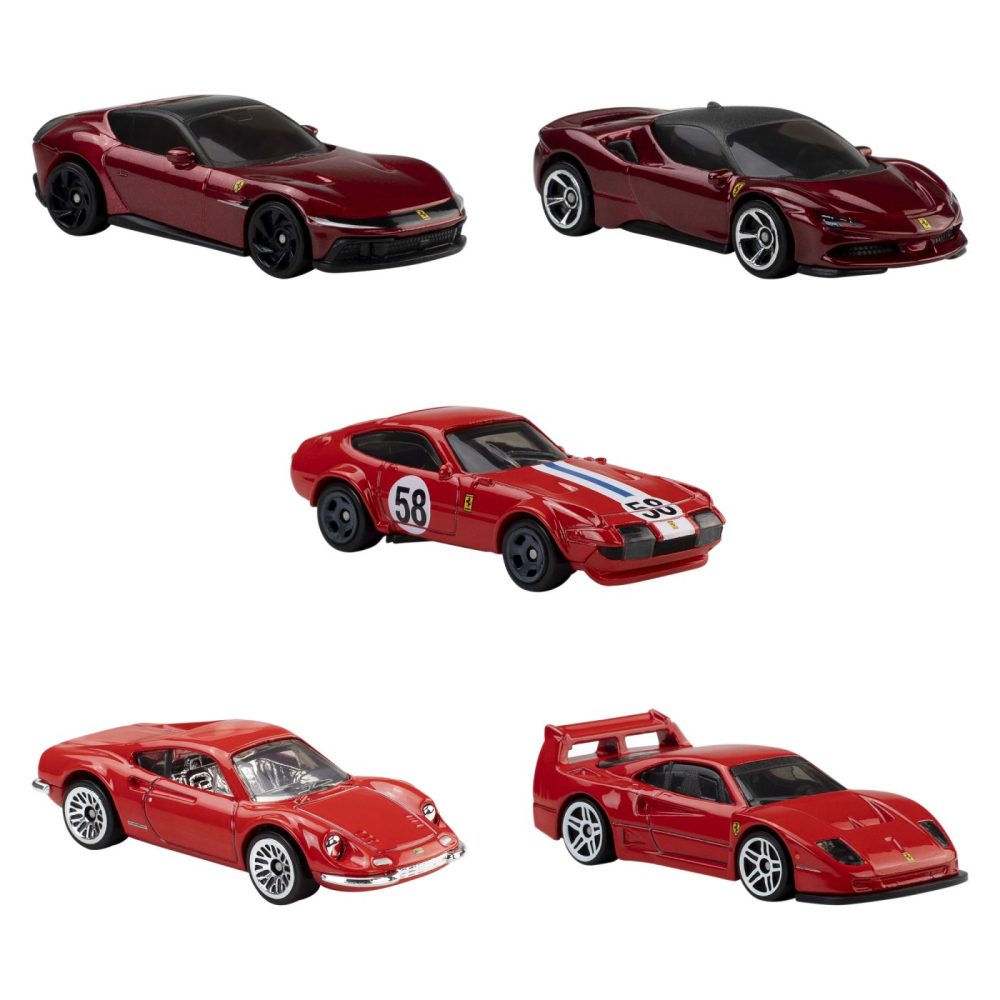 HOT WHEELS SET 5 MASINUTE METALICE FERRARI [3]