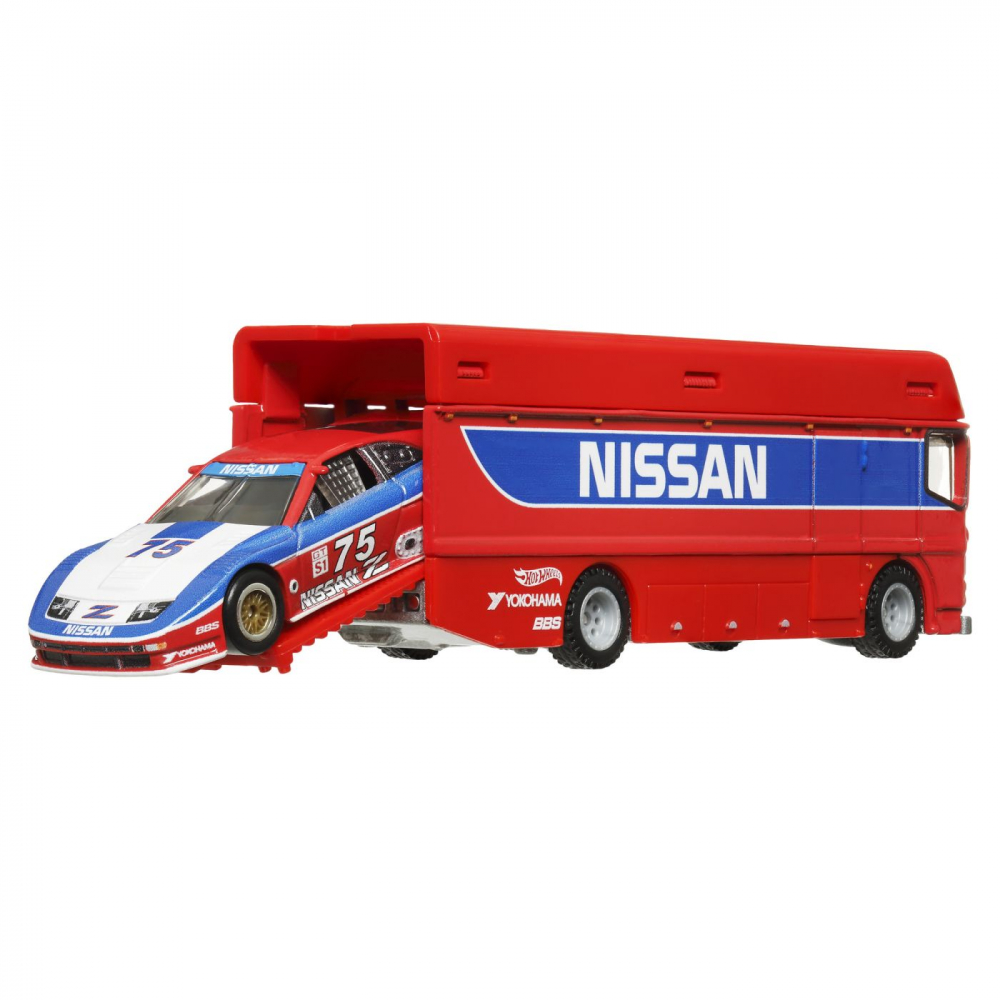 HOT WHEELS TRANSPORTATOR EURO HAULER CU MASINUTA NISSAN 300 ZX GTS SCARA 1:64 [3]