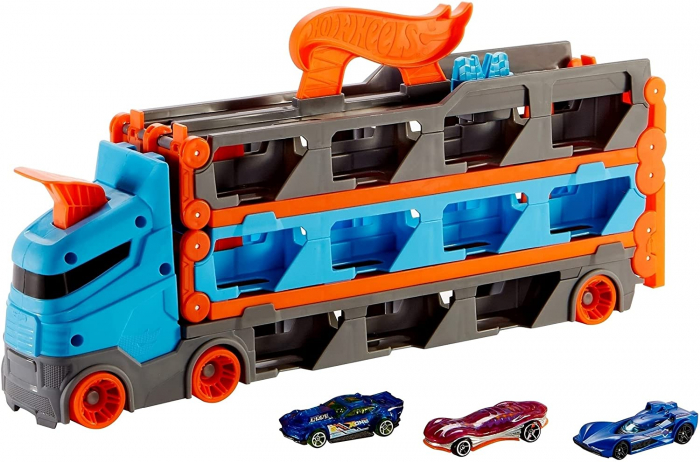 Hot whels 2 in 1 mega transportator masini pista [2]