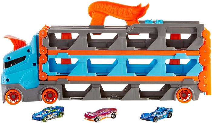 Hot whels 2 in 1 mega transportator masini pista [4]