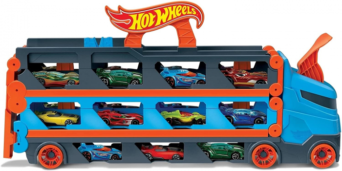 Hot whels 2 in 1 mega transportator masini pista [3]