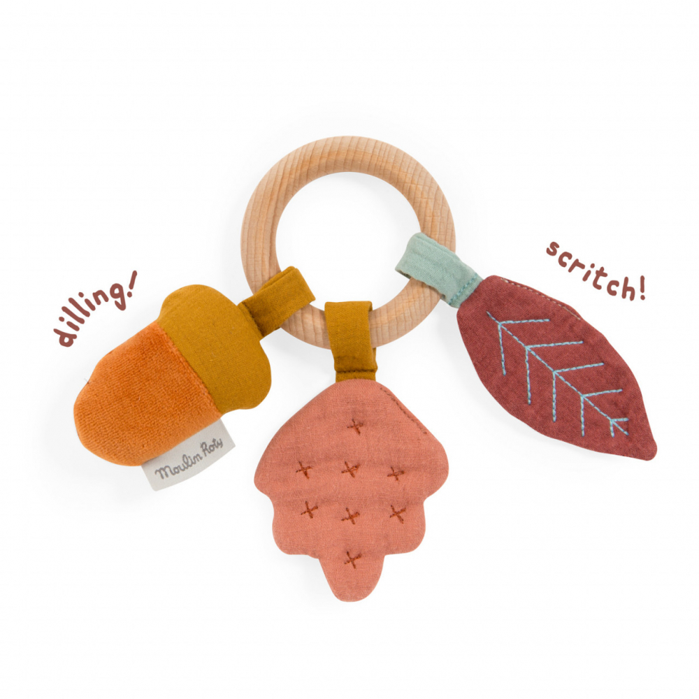 Inel lemn zornaitoare bebe, Moulin Roty [2]