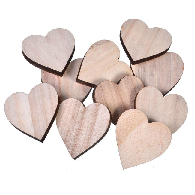 Inimioare din lemn pentru activitati crafts,natur,5x5x0.6 cm,17 bucati