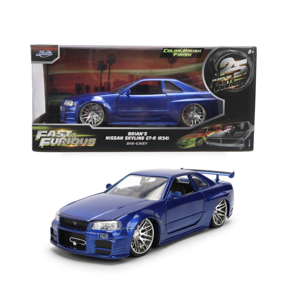 JADA FAST AND FURIOUS MASINUTA METALICA BRIANS NISSAN SKYLINE GT R R34 SCARA 1 LA 24 [5]