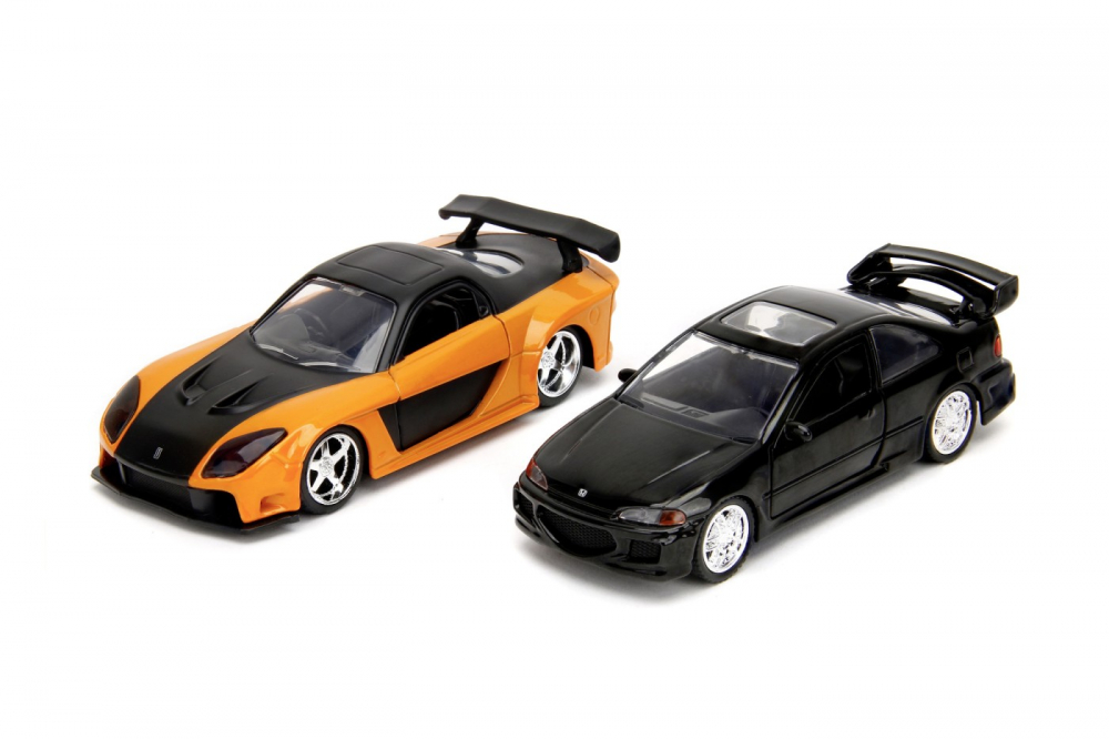 JADA FAST & FURIOUS LEGACY SERIES SET 2 MASINUTE METALICE HONDA CIVIC SI MAZDA RX-7 SCARA 1:32 [2]