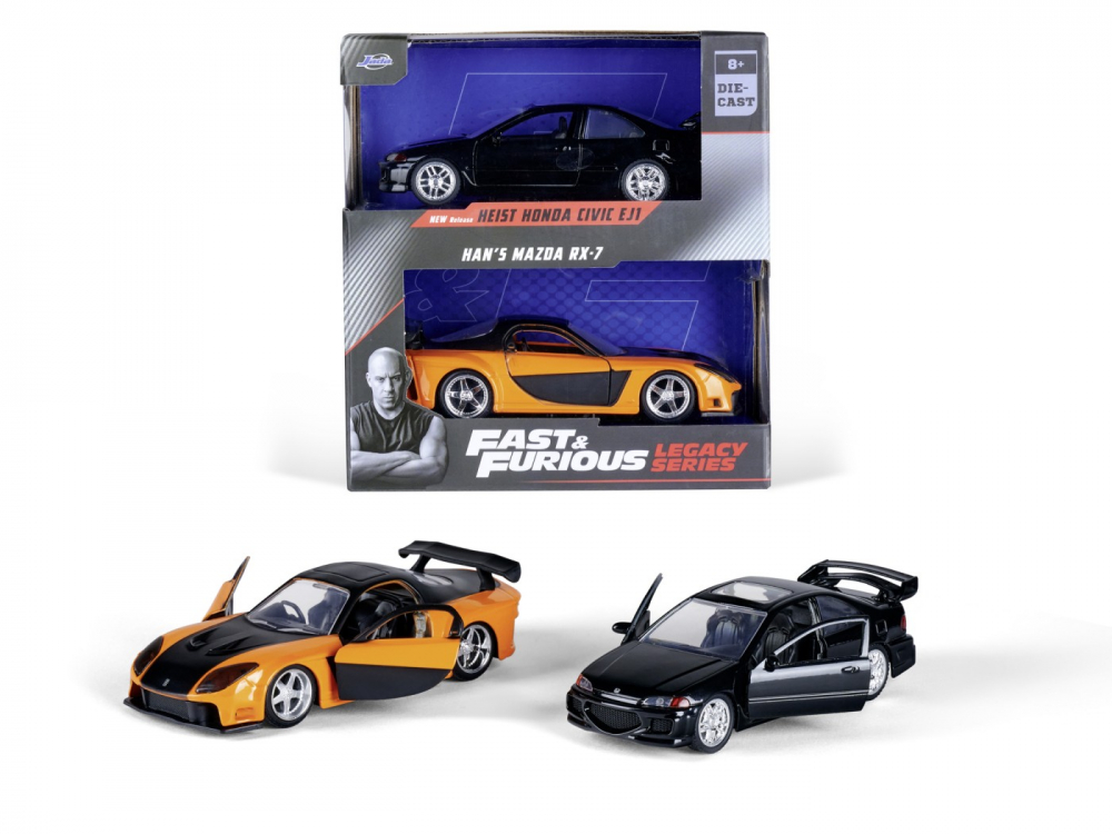 JADA FAST & FURIOUS LEGACY SERIES SET 2 MASINUTE METALICE HONDA CIVIC SI MAZDA RX-7 SCARA 1:32 [7]