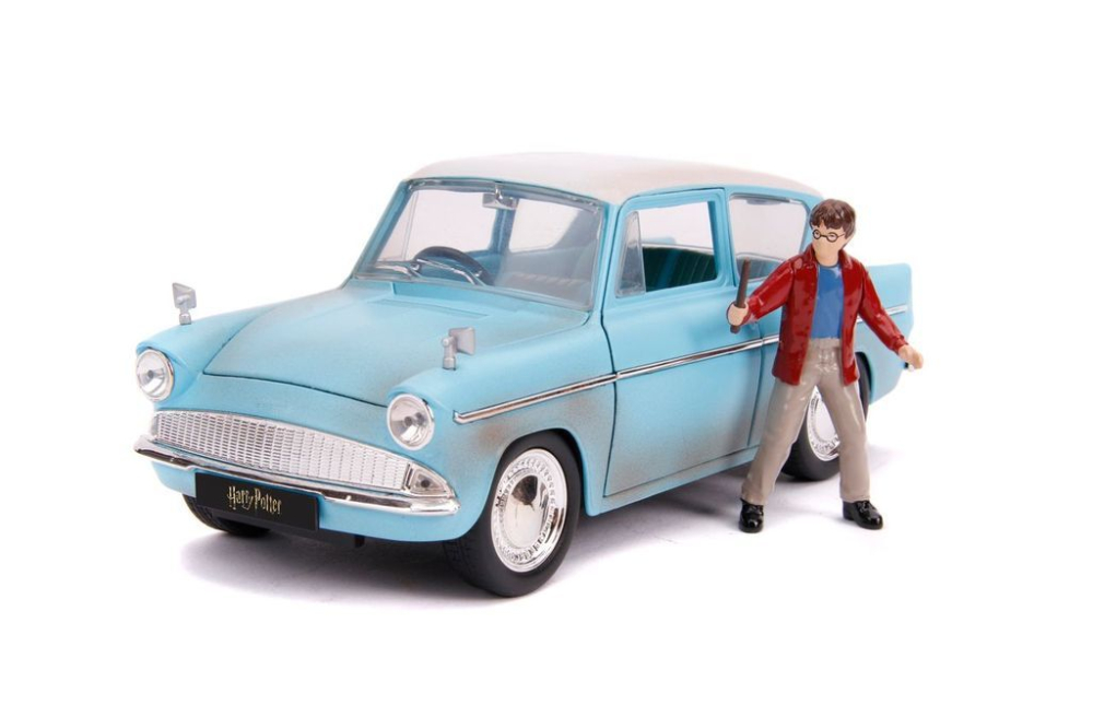 JADA HARRY POTTER SET FIGURINA HARRY POTTER SI MASINUTA METALICA FORD ANGLIA 1959 SCARA 1 LA 24 [2]
