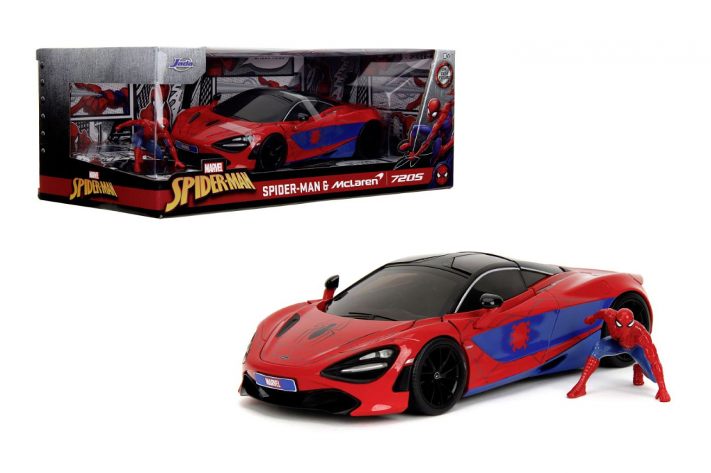 JADA MARVEL SET FIGURINA SPIDER MAN SI MASINUTA METALICA MCLAREN 720S SCARA 1 LA 24 [8]