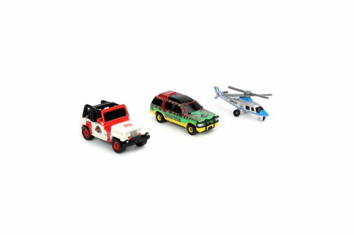Jada Set 3 Mașinuțe Metalice Jurassic 4cm  [4]
