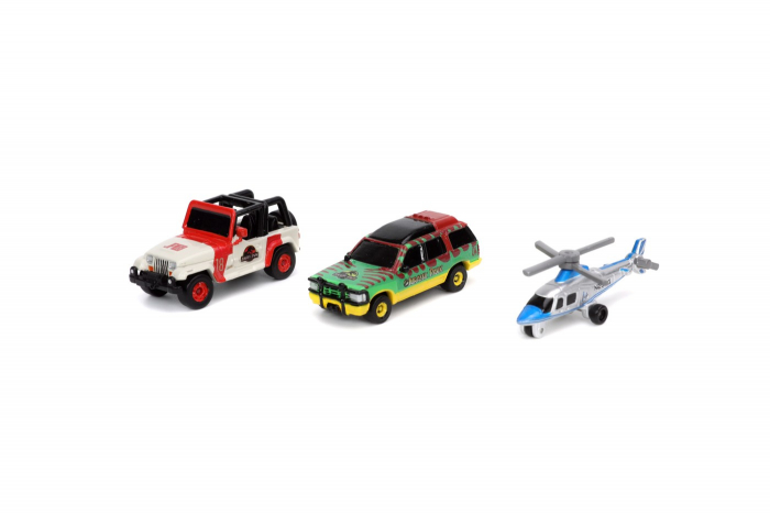 Jada Set 3 Mașinuțe Metalice Jurassic 4cm  [3]
