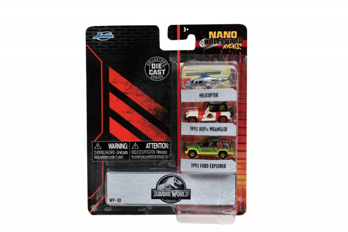 Jada Set 3 Mașinuțe Metalice Jurassic 4cm  [2]