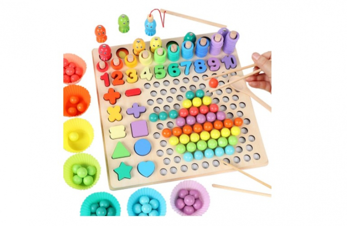 Joc educativ Bead Holder cu activitati si joc de pescuit [4]