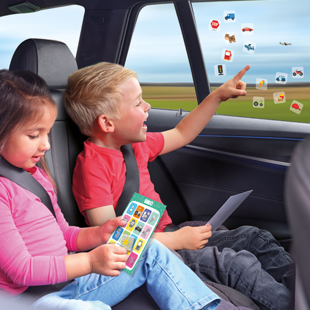 Joc bingo de copii cu stickere reutilizabile pentru calatorii cu masina [3]